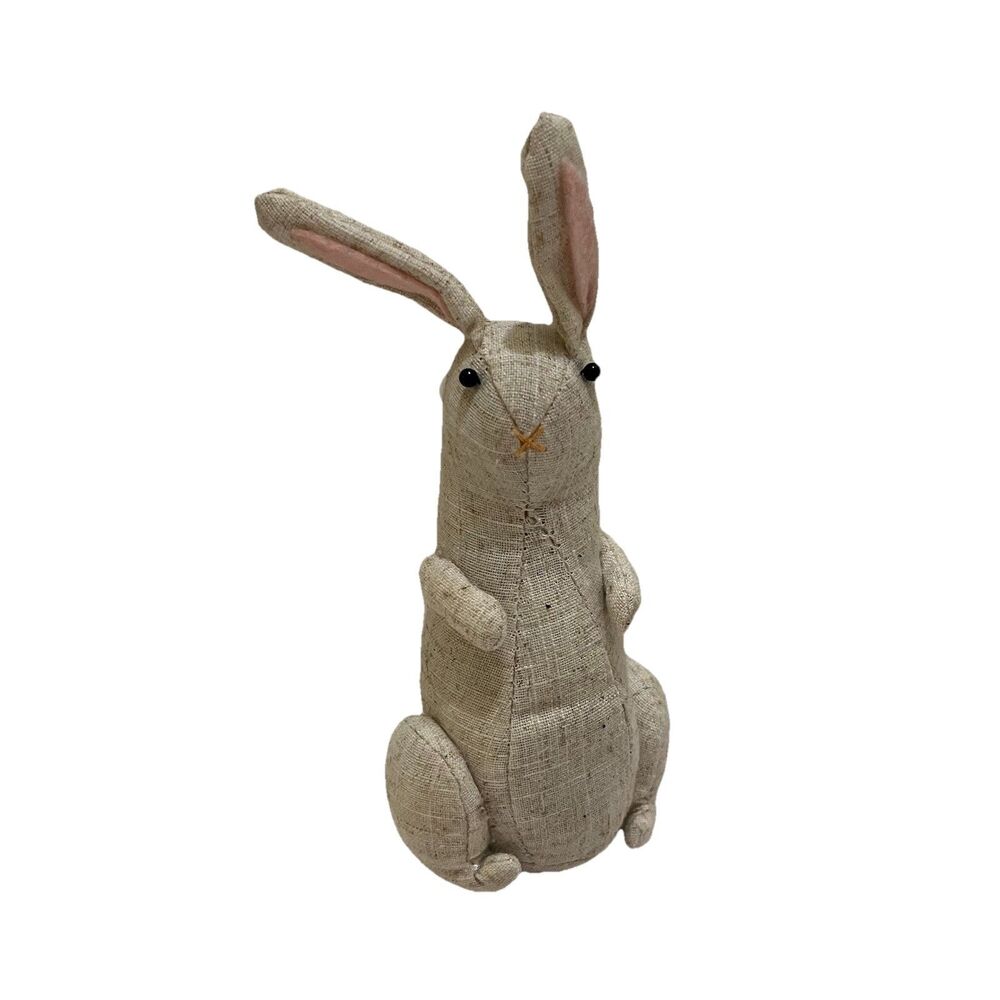 Target Spritz Fabric Canvas Burlap Farmhouse Easter Bunny Rabbit Plush Decor 7"